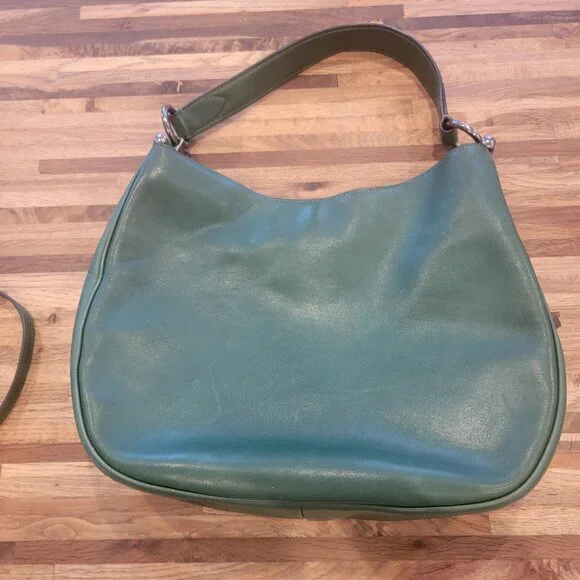 Coach Nomad Hobo Dark Green Glove tanned Leather Shoulder Bag Purse 36026 - Picture 4 of 14